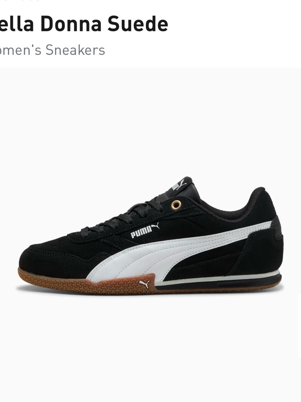 New Puma Black Suede Bella Donna Sneakers with White Formstrip - Picture 2 of 9